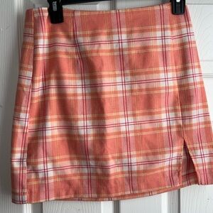 Wild Fable Peach Plaid Mini Skirt